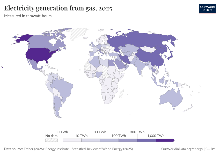 A thumbnail of the "Electricity generation from gas" chart