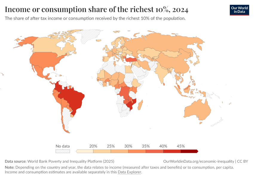 A thumbnail of the "Income or consumption share of the richest 10%" chart