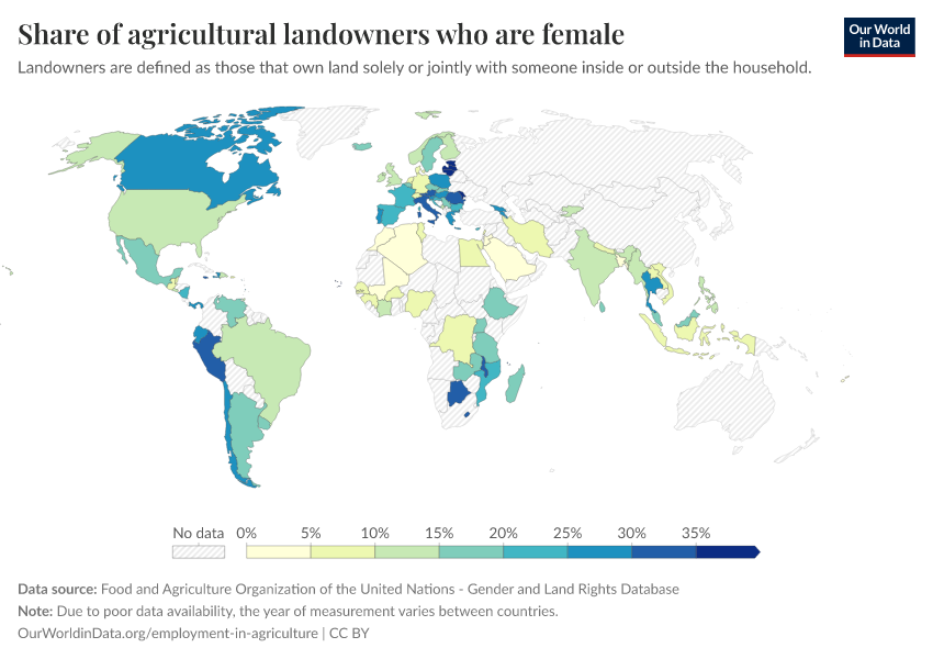 A thumbnail of the "Share of agricultural landowners who are female" chart